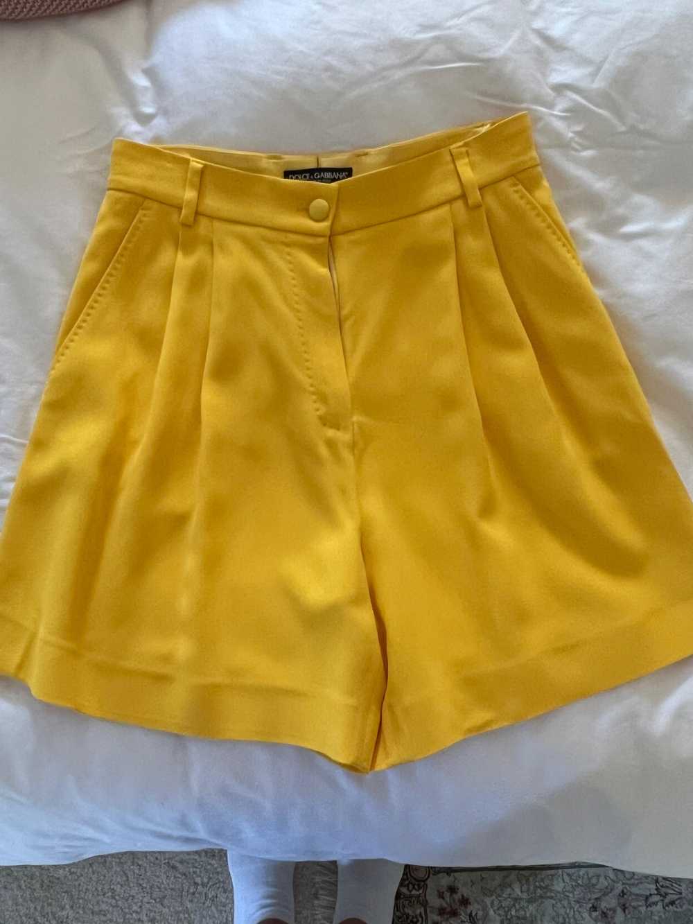 Product Details Yellow Pleated Tailored Shorts - image 5