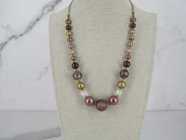 Round And Faceted Bead Necklace - image 1