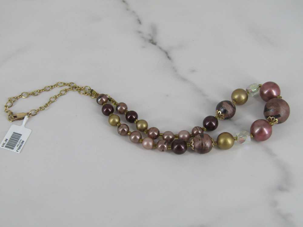 Round And Faceted Bead Necklace - image 3