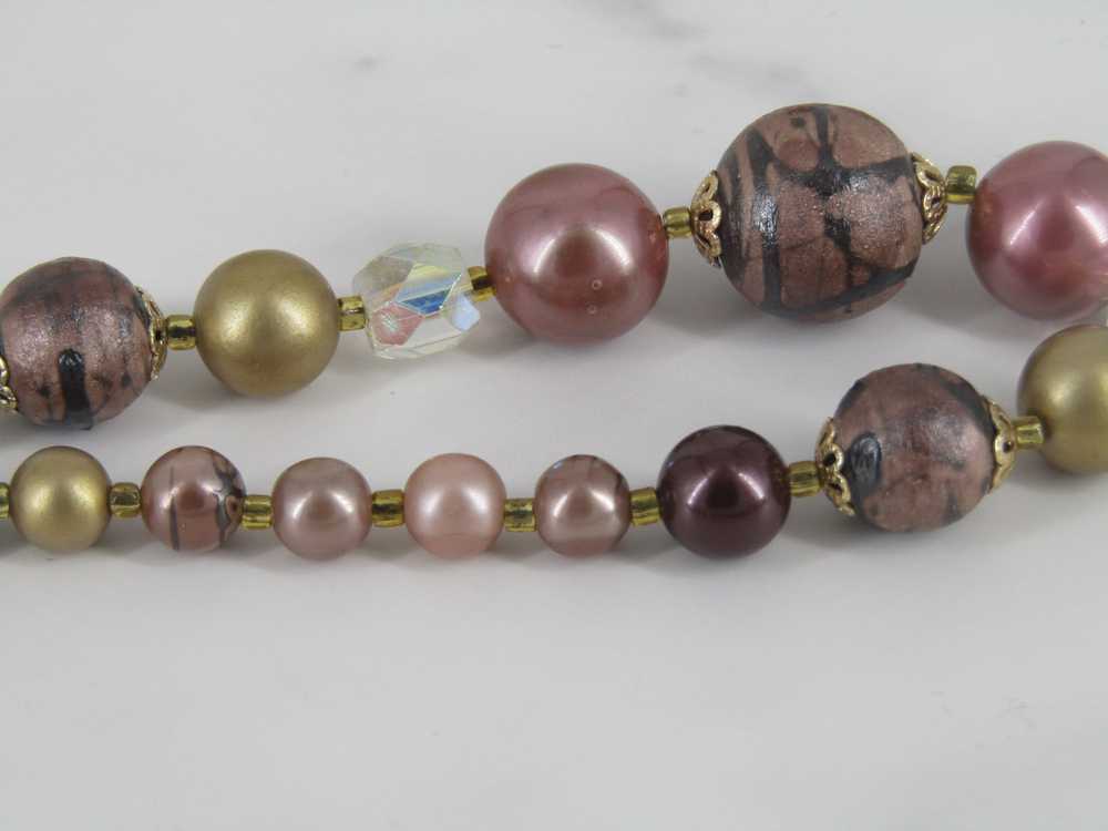Round And Faceted Bead Necklace - image 4