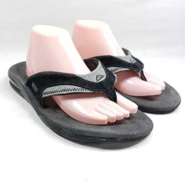 reef reef mens size 13 thong sandals black leather