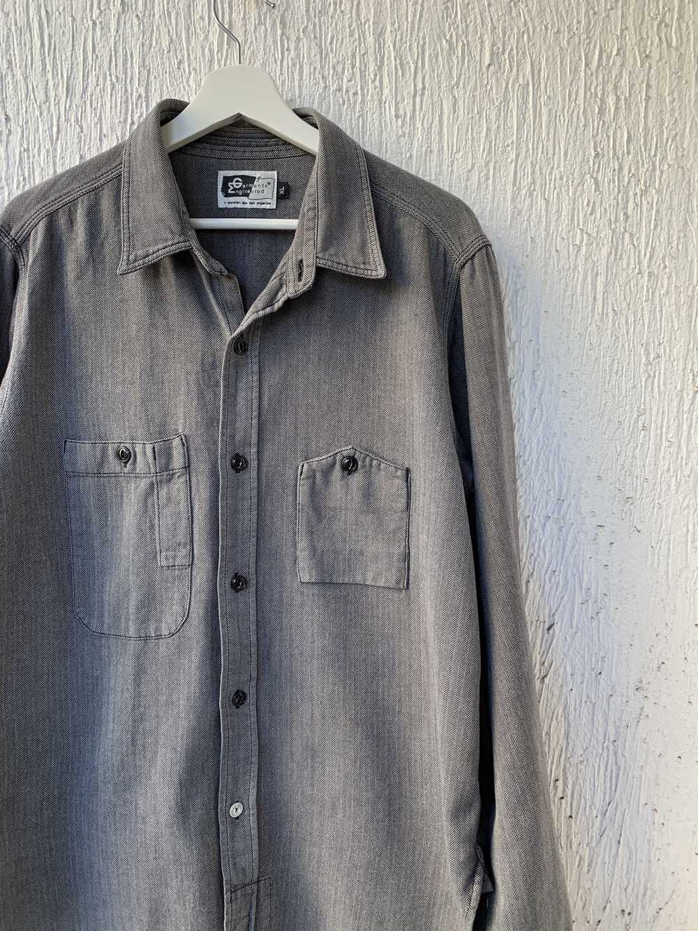 Engineered Garments Grey Herringbone Work Shirt - image 2