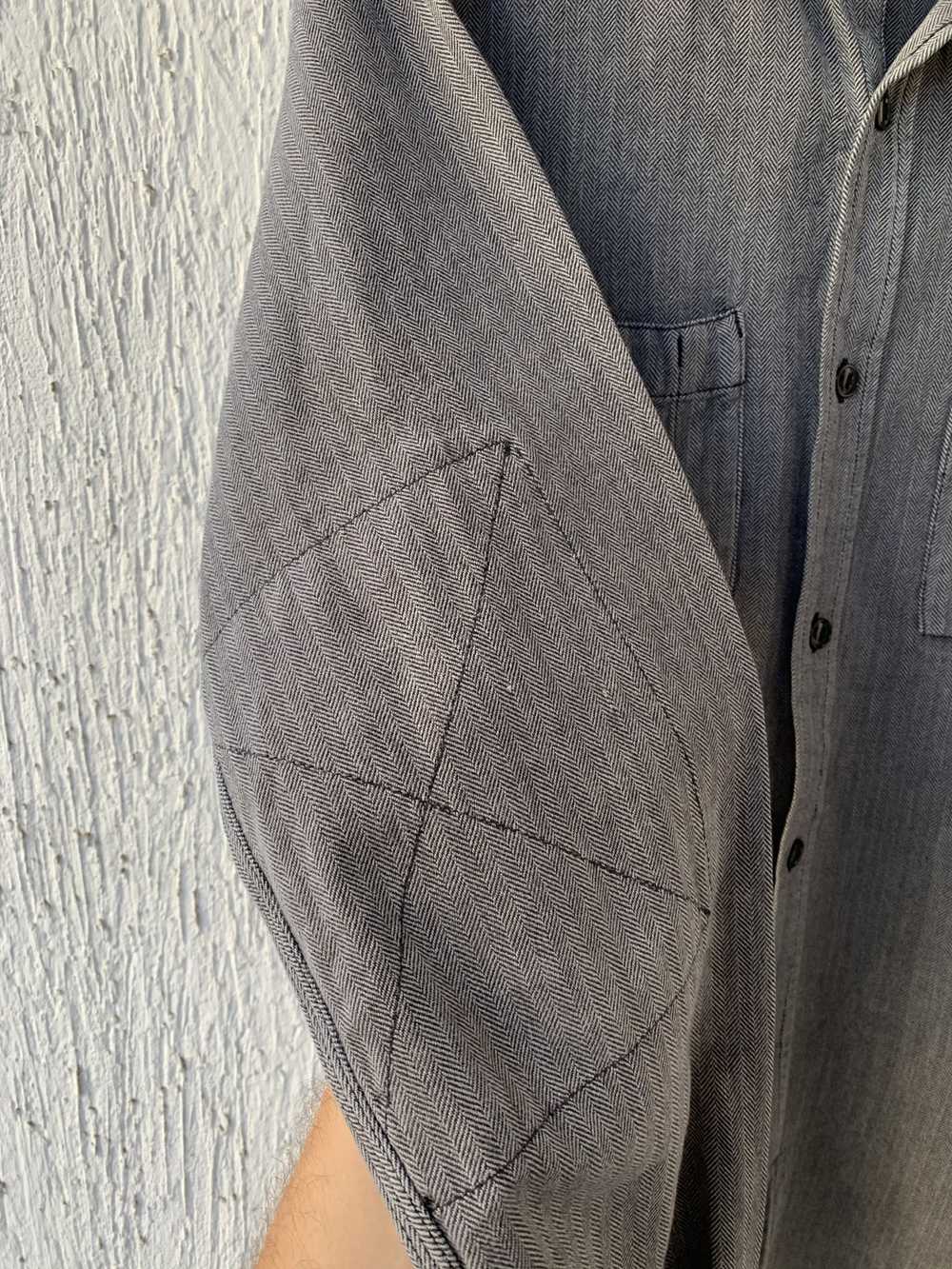 Engineered Garments Grey Herringbone Work Shirt - image 3