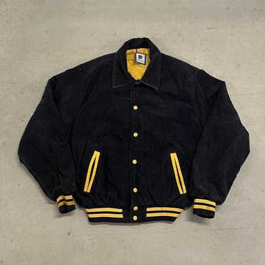 Vintage 80s Pittsburgh Steelers Corduroy NFL Bomber Varsity Coat