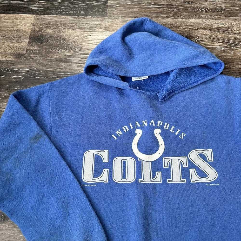 Vintage NFL Indianapolis Colts Crewneck Sweatshirt Pullover Big Logo  Embroidery Sweater Oversized Streetwear Size XL