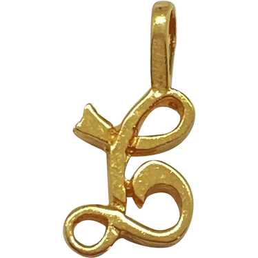 Diamond Script A Initial Charm, 14K Yellow Gold, Length 3/4 Inch, Flat  Initial Charm, Gold Initial Charm