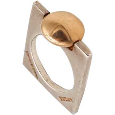 Pierre Cardin 1970 Paris Geometric Squared Ring I… - image 1