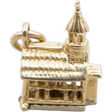 Vintage Newlyweds 14-Karat Gold Chapel Charm - image 1