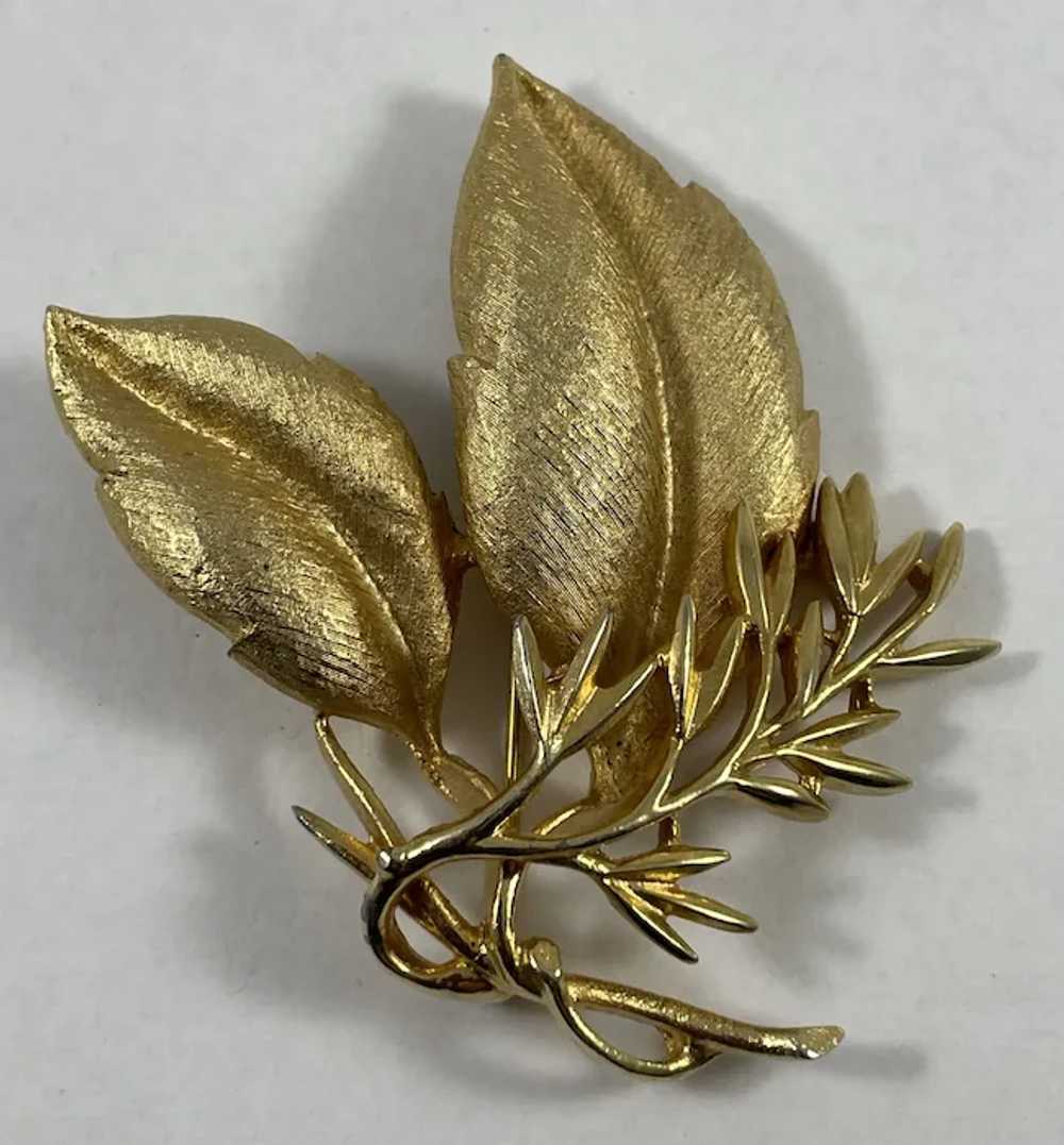 Sarah Coventry Gold Tone Leaf Pin - image 2