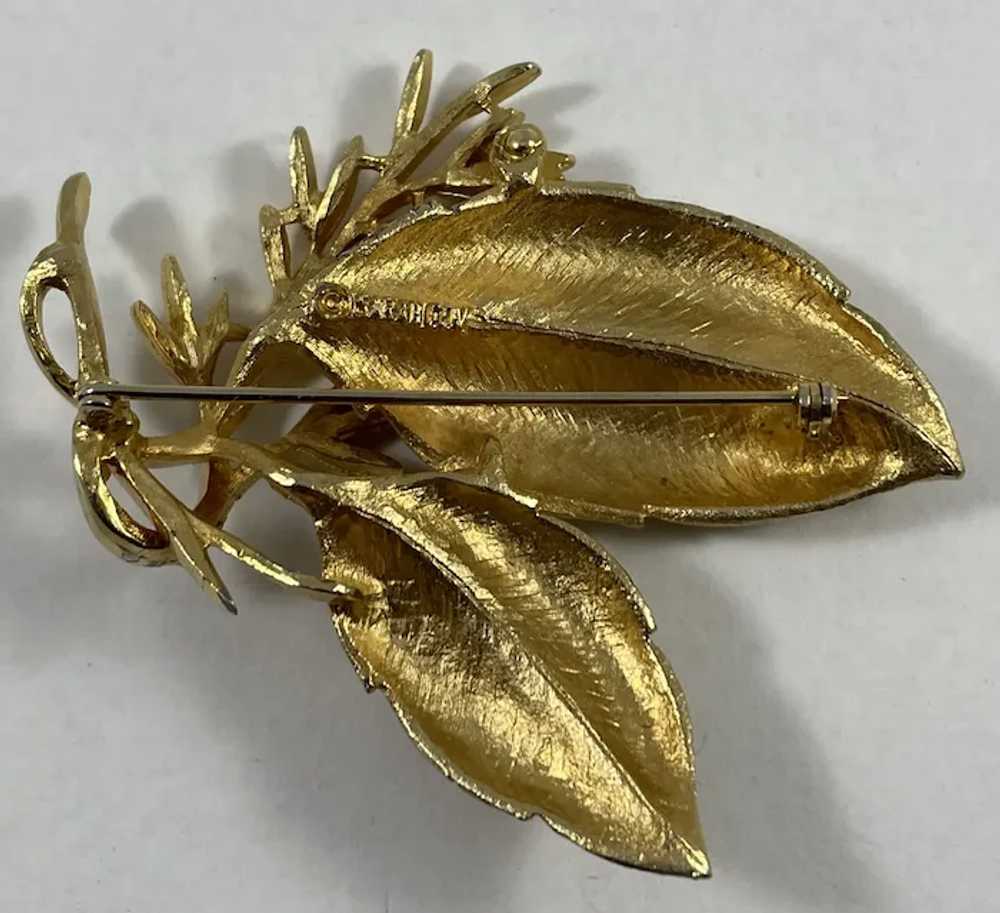 Sarah Coventry Gold Tone Leaf Pin - image 3