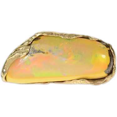 9K Ornate Natural Opal Ornate Lapel Pin/Brooch Yel