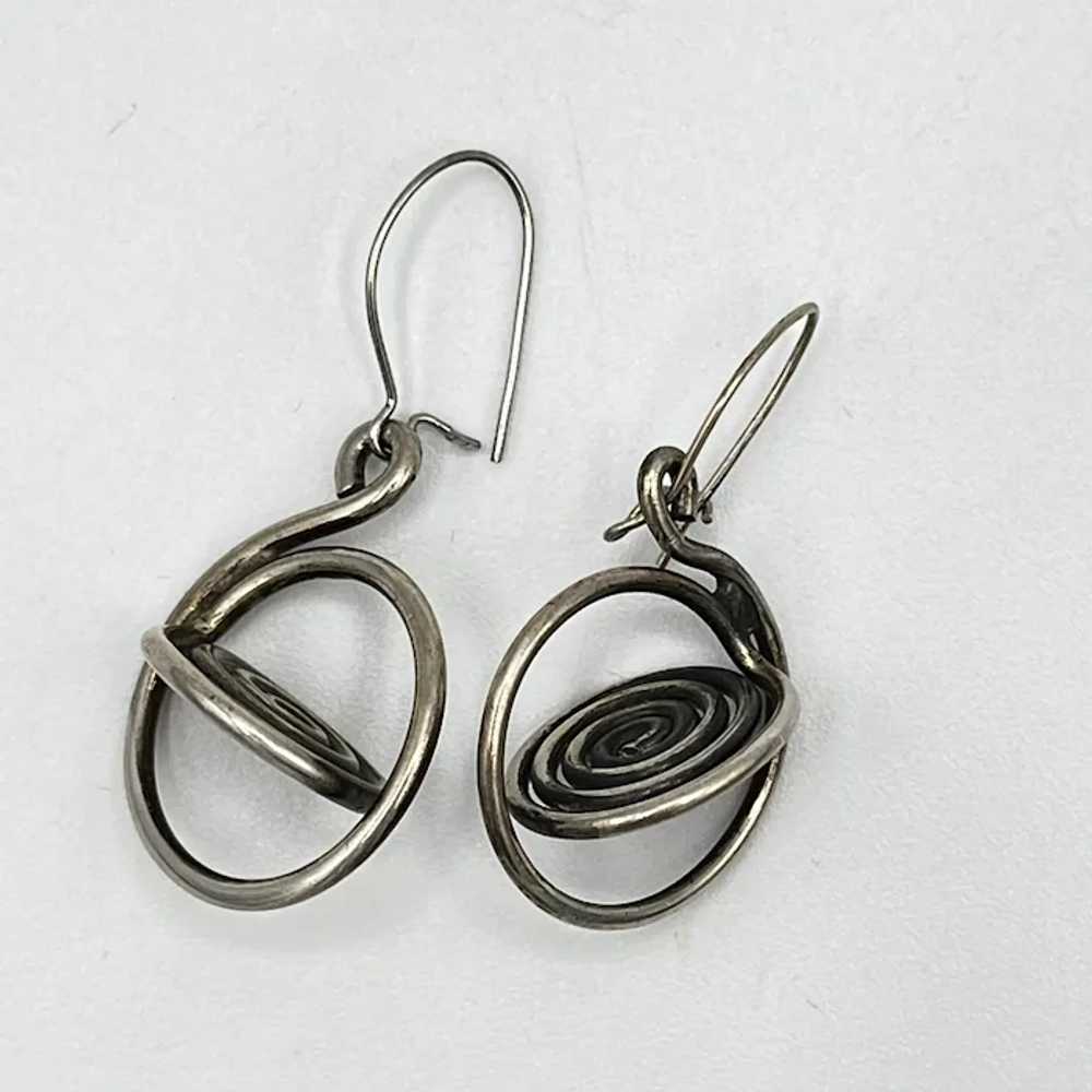 Vintage Sterling Silver Dangle Earrings - image 3