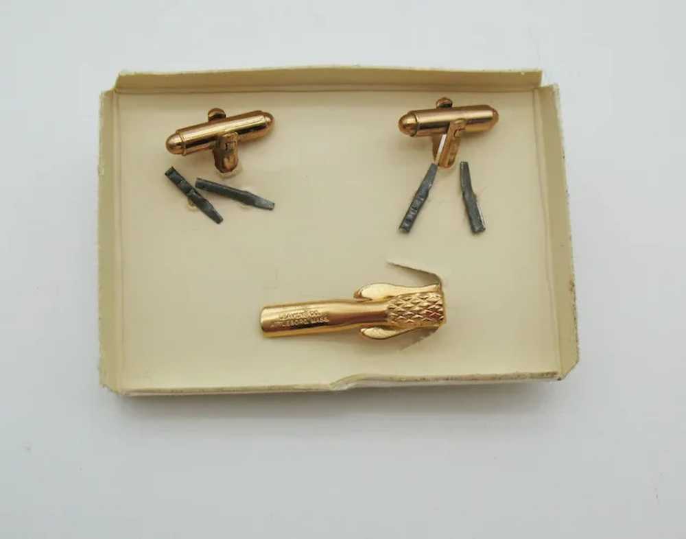 Vintage Cub Scouts Cuff Links & Tie Bar by Leaven… - image 3