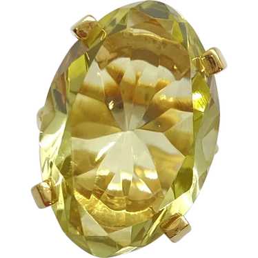 Fun Statement Ring 14K Gold Fancy Oval Citrine 27… - image 1