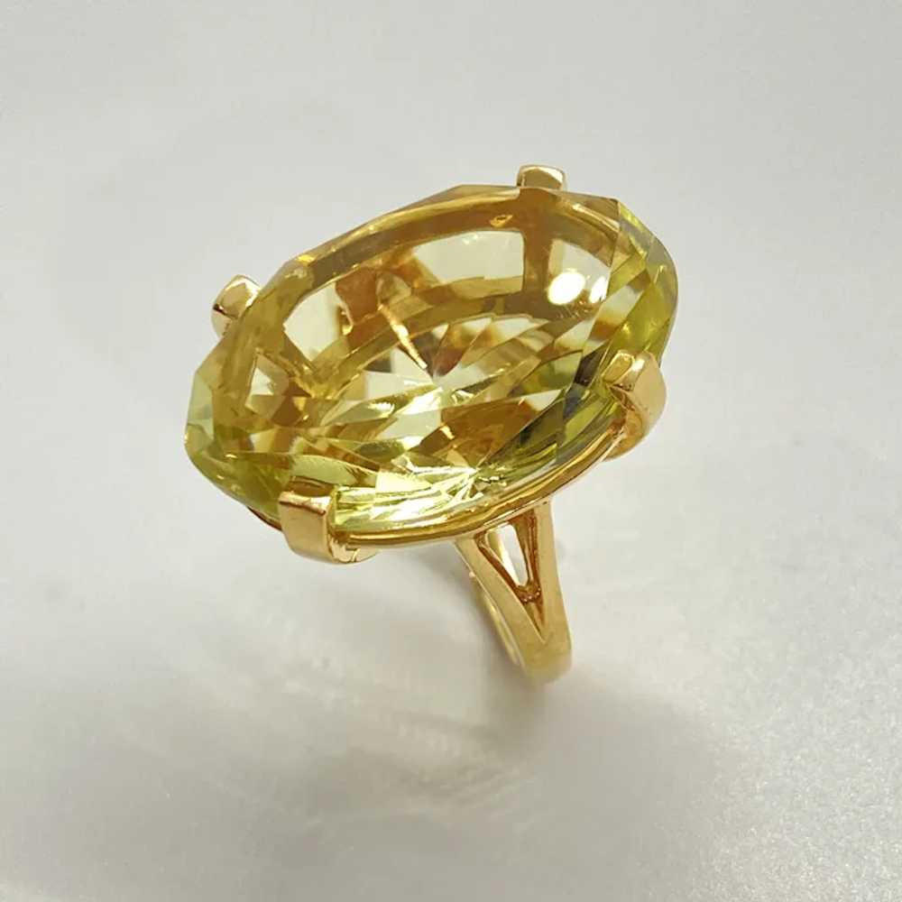 Fun Statement Ring 14K Gold Fancy Oval Citrine 27… - image 4