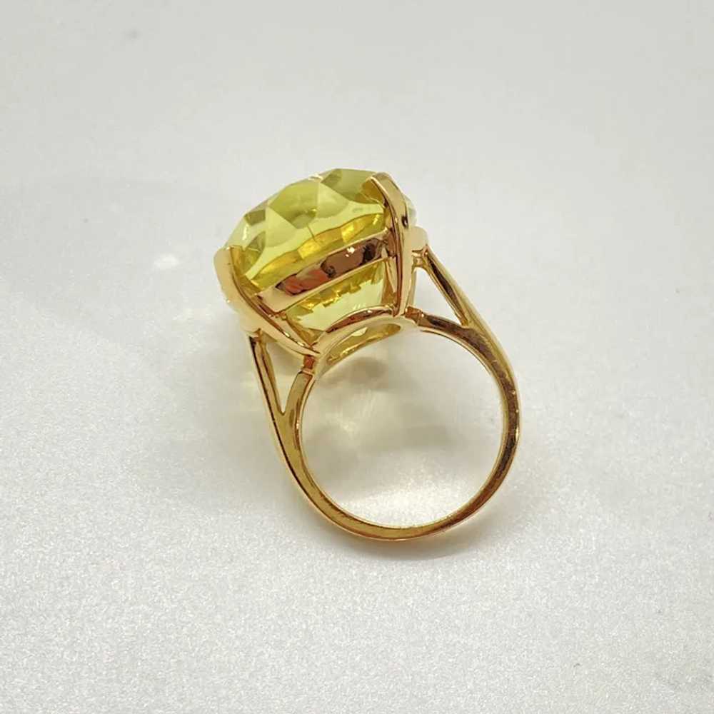 Fun Statement Ring 14K Gold Fancy Oval Citrine 27… - image 5