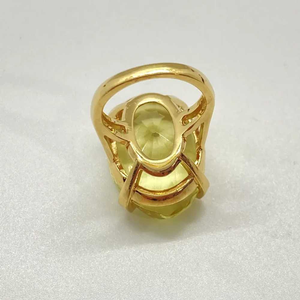 Fun Statement Ring 14K Gold Fancy Oval Citrine 27… - image 6