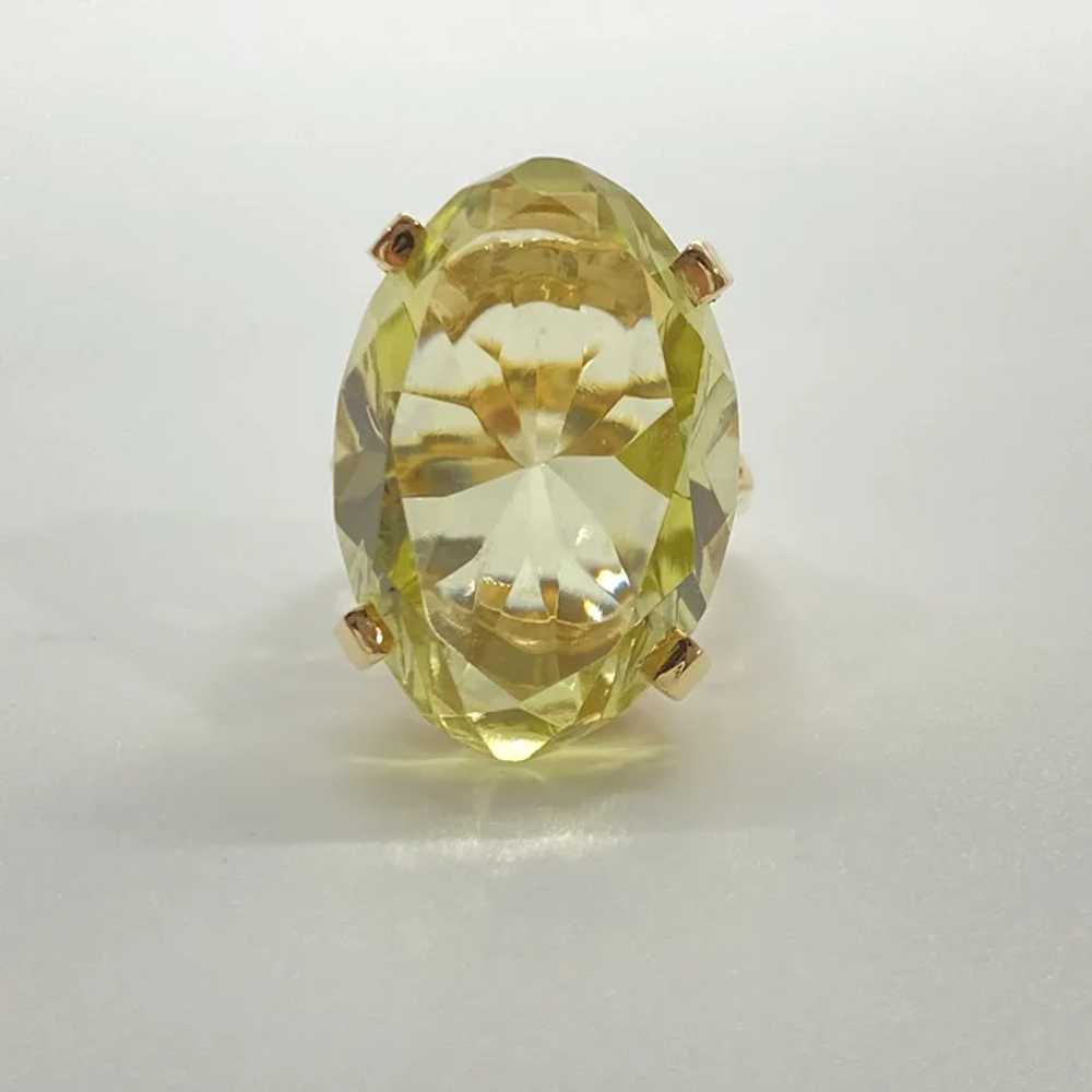 Fun Statement Ring 14K Gold Fancy Oval Citrine 27… - image 7