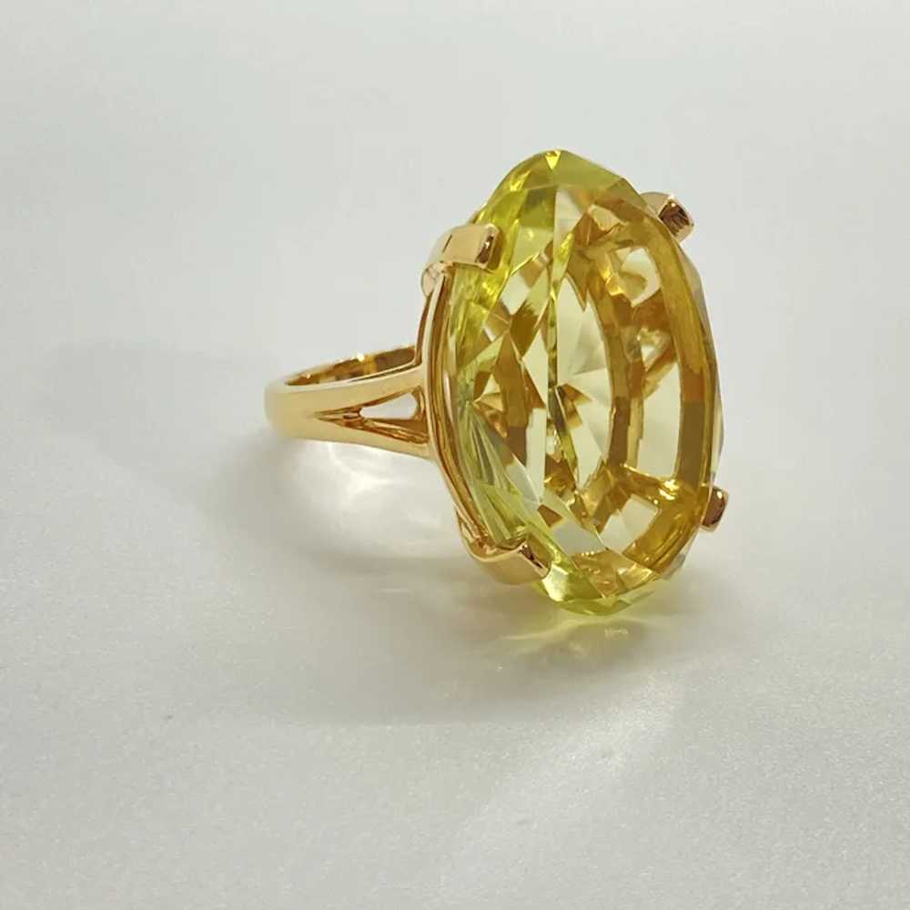 Fun Statement Ring 14K Gold Fancy Oval Citrine 27… - image 8