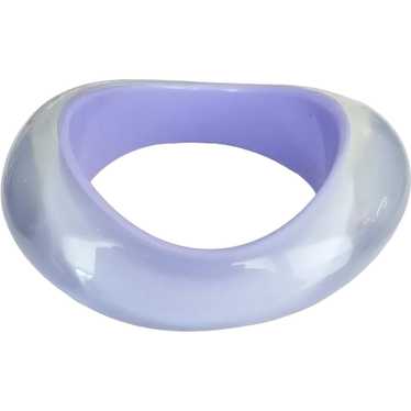 Clear Lavender Wavy Lucite Bangle