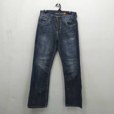 Streetwear Dark Blue Green Wood Jeans 30x31 Denim - image 1