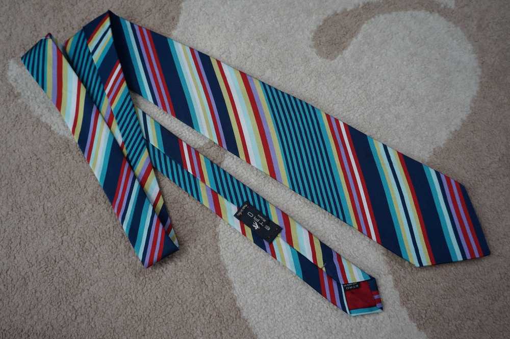 Etro ETRO silk/cotton striped Tie. Made in Italy - image 2