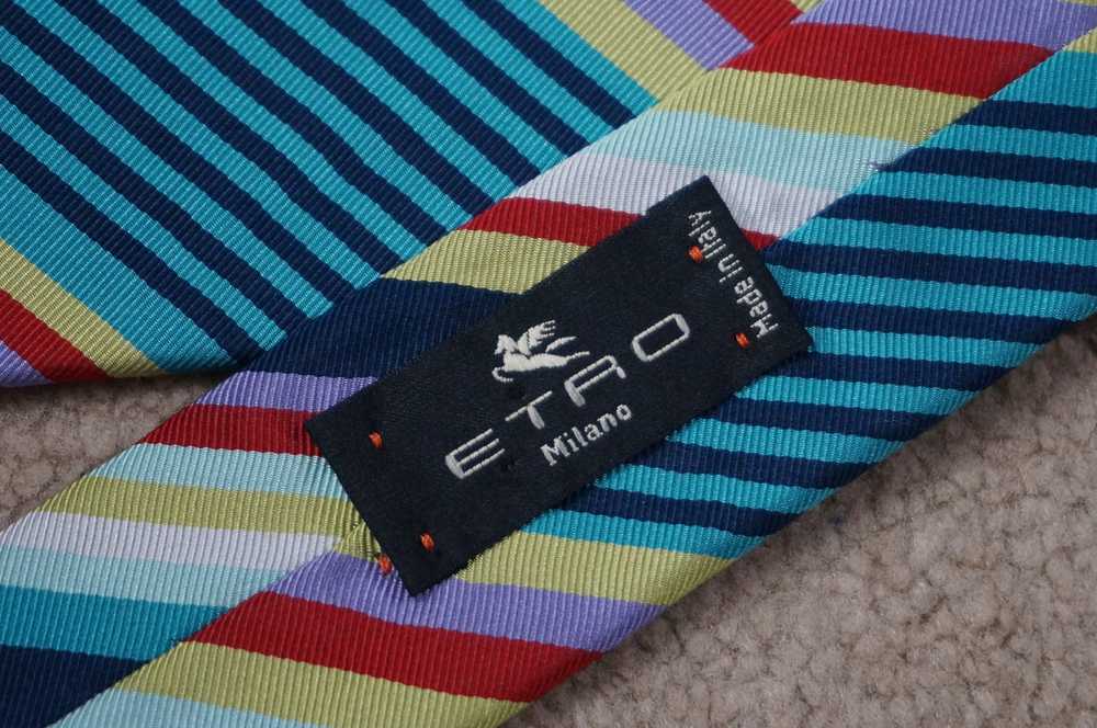 Etro ETRO silk/cotton striped Tie. Made in Italy - image 6