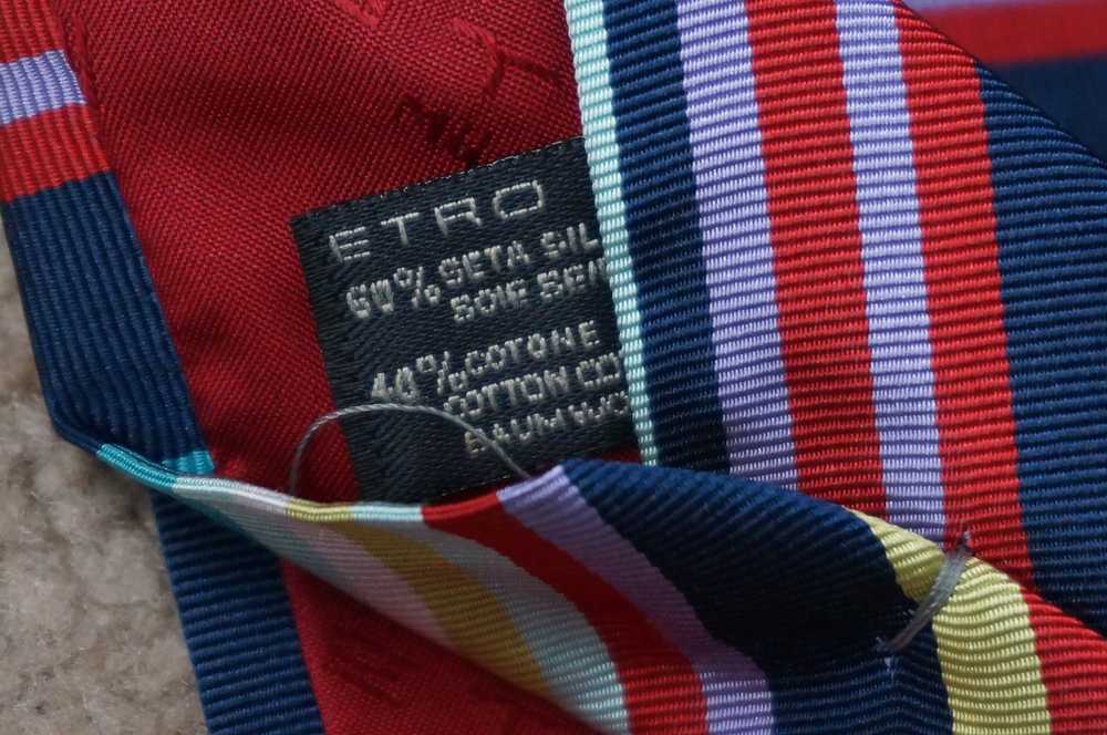 Etro ETRO silk/cotton striped Tie. Made in Italy - image 7