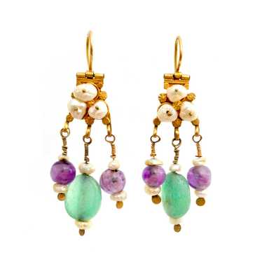 Gold Uzbek Earrings - image 1