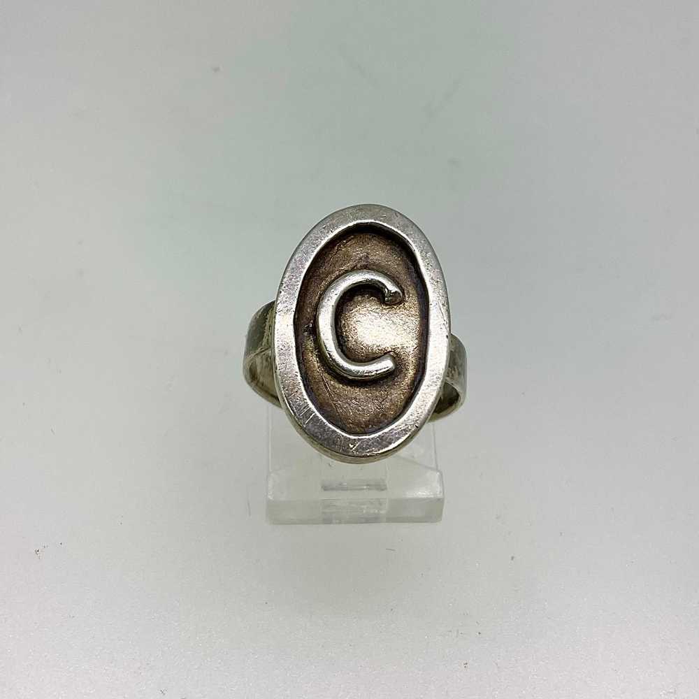 Sterling Silver ‘C’ Monogram Ring Size 5 ½ - image 1