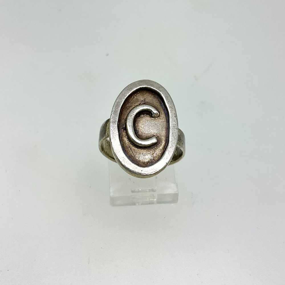Sterling Silver ‘C’ Monogram Ring Size 5 ½ - image 3