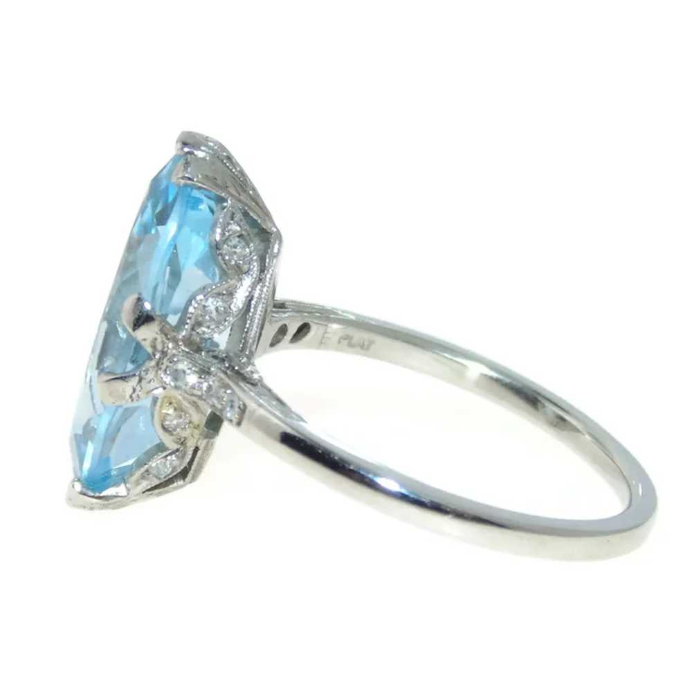 Vintage 7.0 carat Blue Marquise Topaz Statement R… - image 4