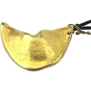 Miriam Haskell Fortune Cookie Pendant Necklace - image 1