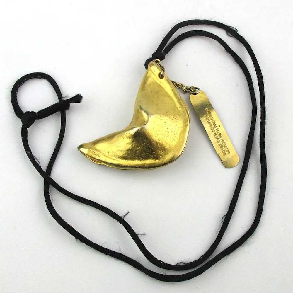 Miriam Haskell Fortune Cookie Pendant Necklace - image 2