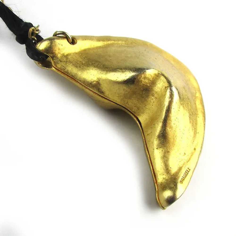 Miriam Haskell Fortune Cookie Pendant Necklace - image 3