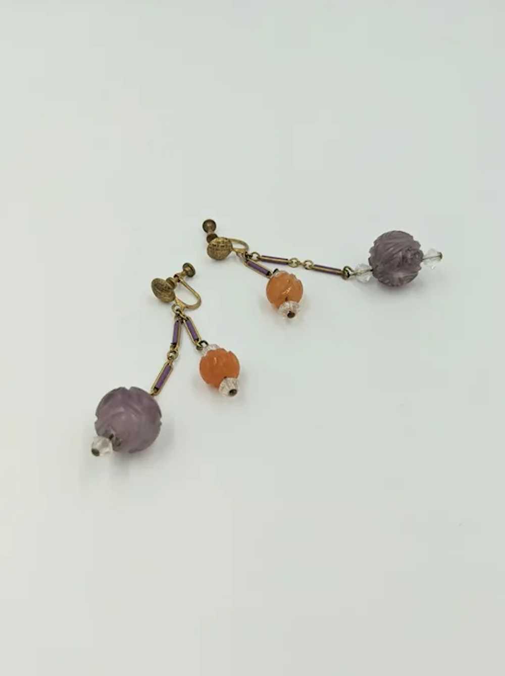 Antique Art Deco Chinese Amethyst Carnelian Ename… - image 6