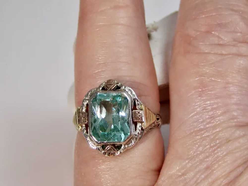 Vintage Estate Aquamarine Ring 14K Gold - image 7