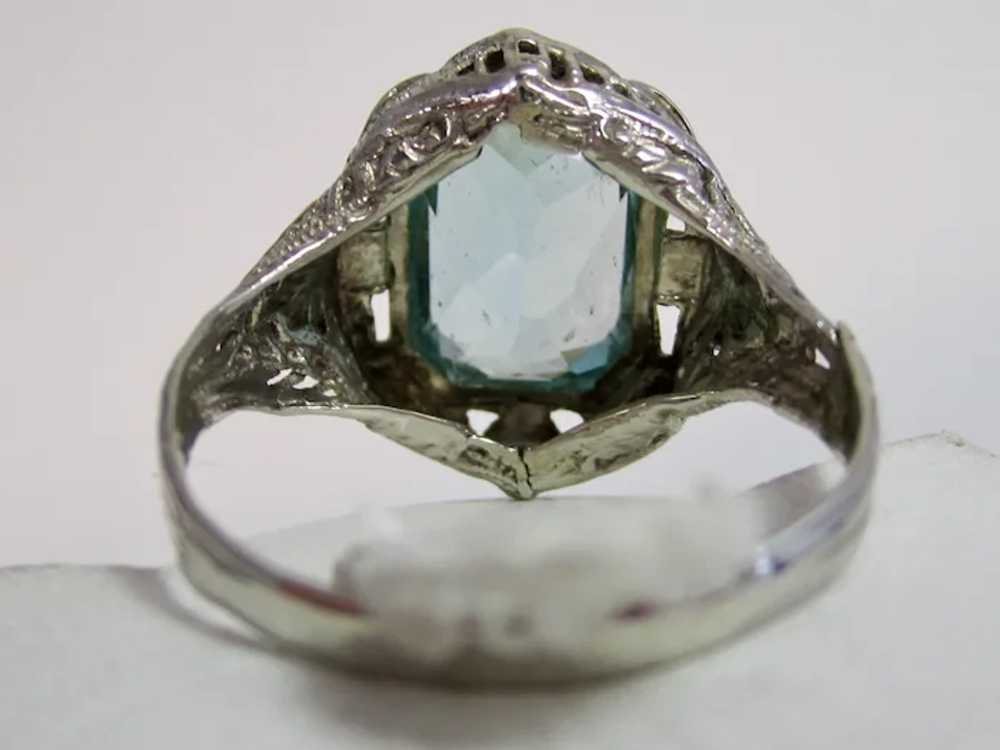 Vintage Estate Aquamarine Ring 14K Gold - image 8