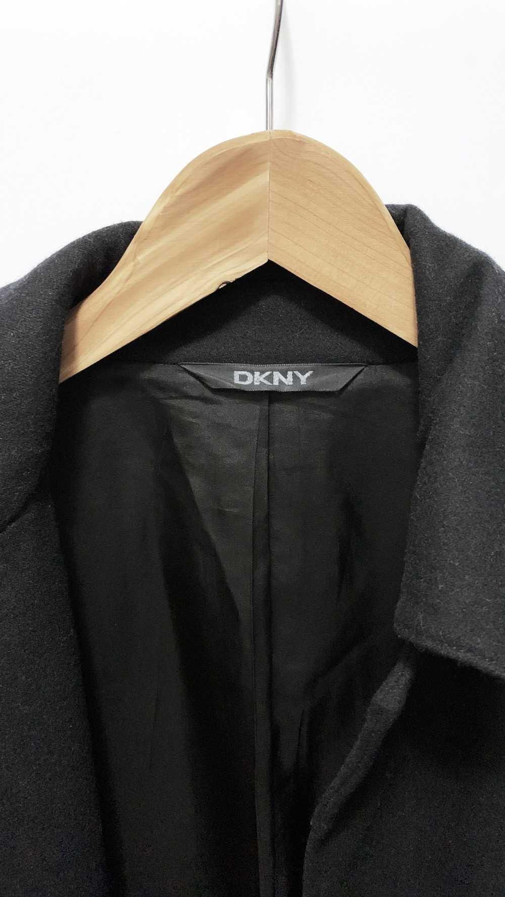 DKNY 00s Vintage Black Wool Coat M/L - image 2