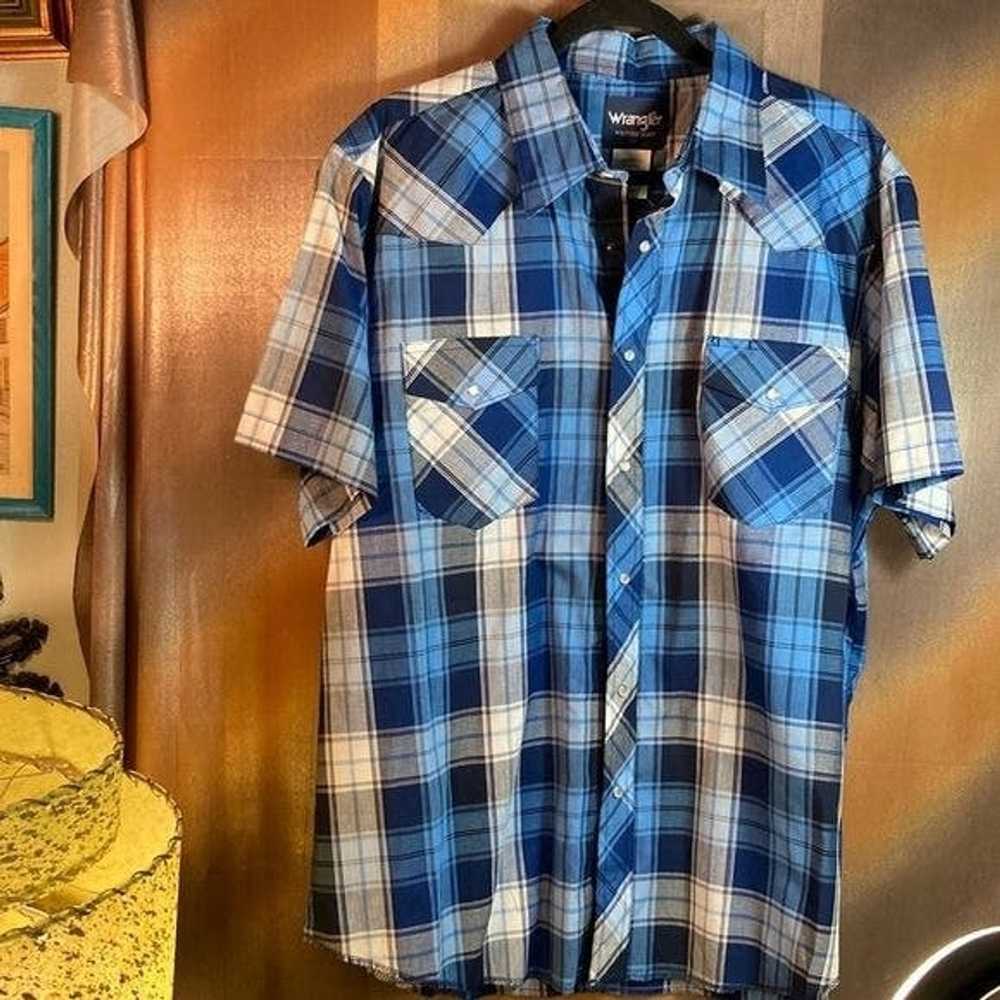 Wrangler Wrangler Plaid Western Shirt Short Sleev… - image 1