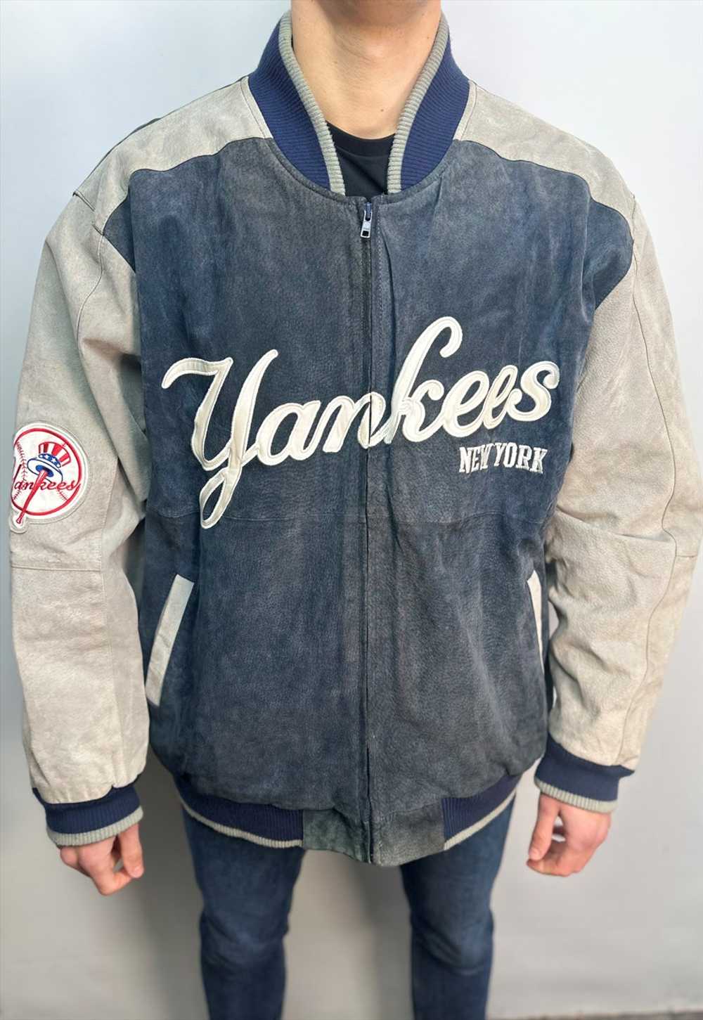 Vintage G-111 Carl Banks Leather NY Yankees Bombe… - image 2