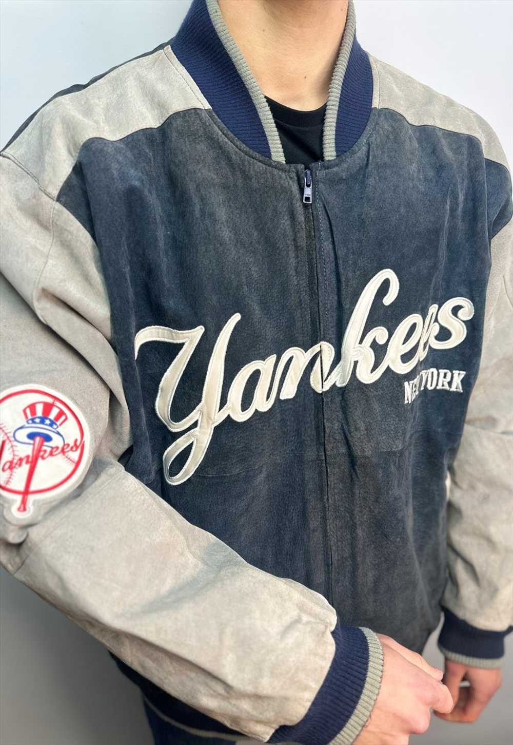 Vintage G-111 Carl Banks Leather NY Yankees Bombe… - image 3