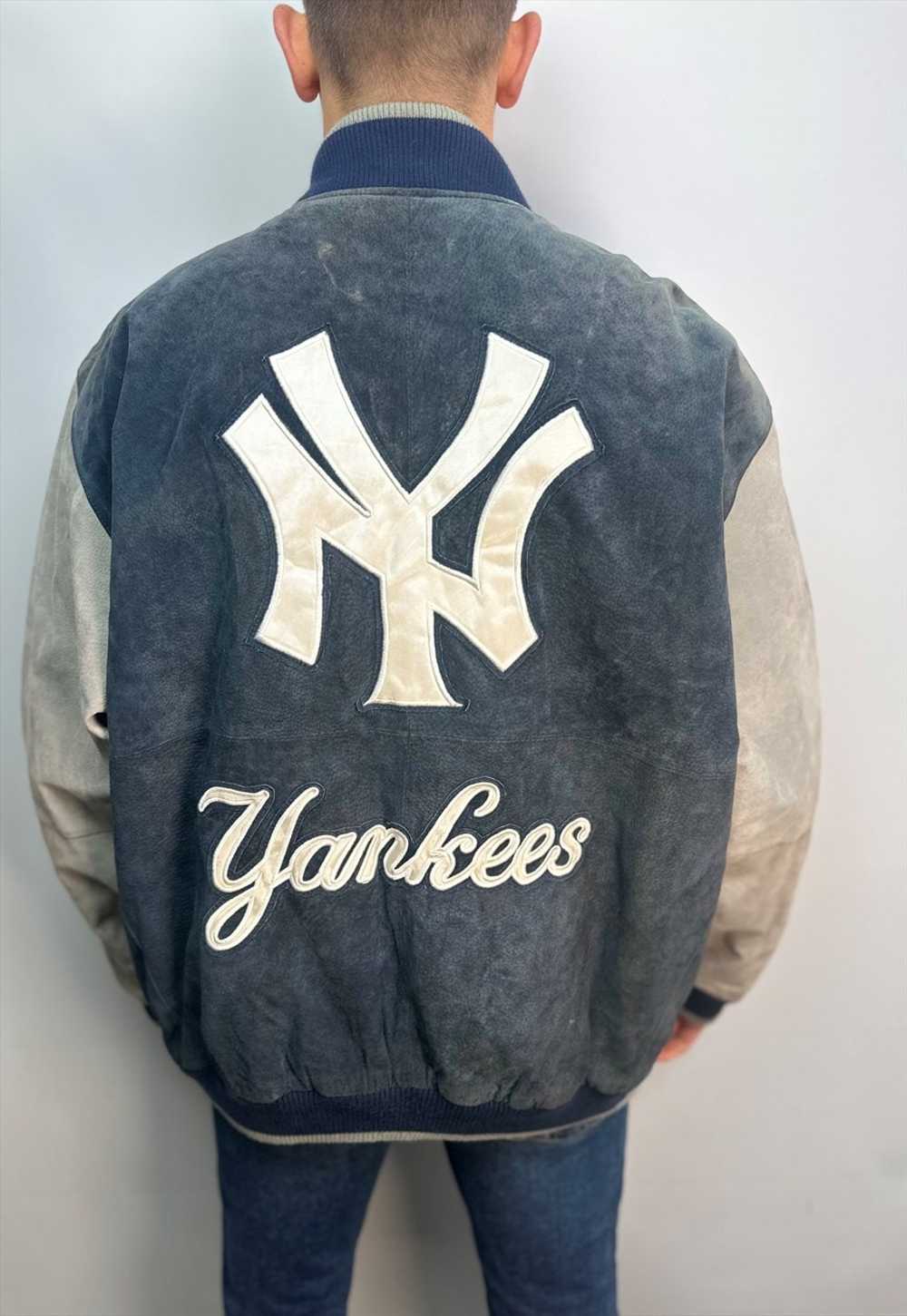 Vintage G-111 Carl Banks Leather NY Yankees Bombe… - image 4
