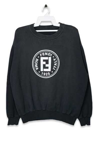 Fendi navy embroidered logo crewneck sweatshirt new arrivals