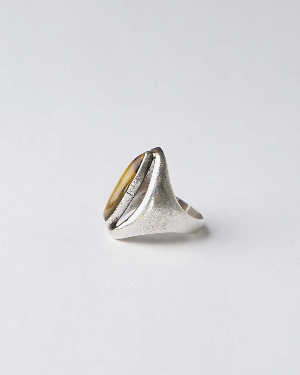 Silver Ring w/ Tiger Eye / size: 8.5 - image 3