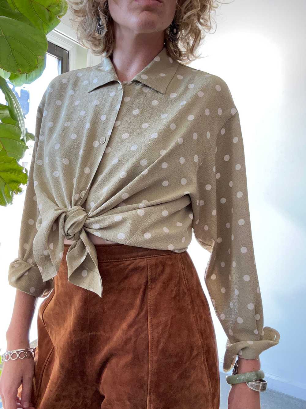 Vintage Issey Miyake Sport Polka Dot Blouse - image 2