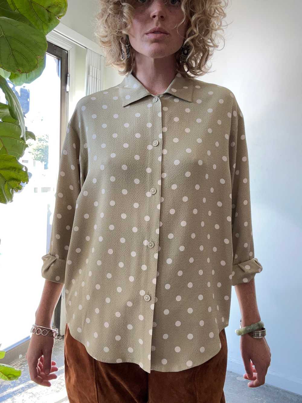 Vintage Issey Miyake Sport Polka Dot Blouse - image 5