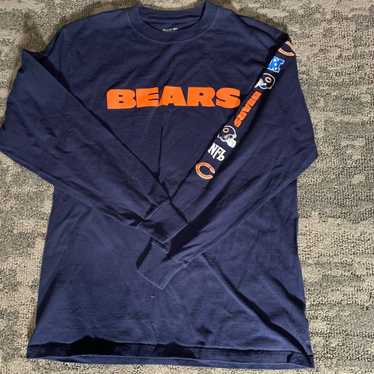 Vintage 80s Chicago Bears T-Shirt Mens XL 46-48 Blue Trench USA NFL Football