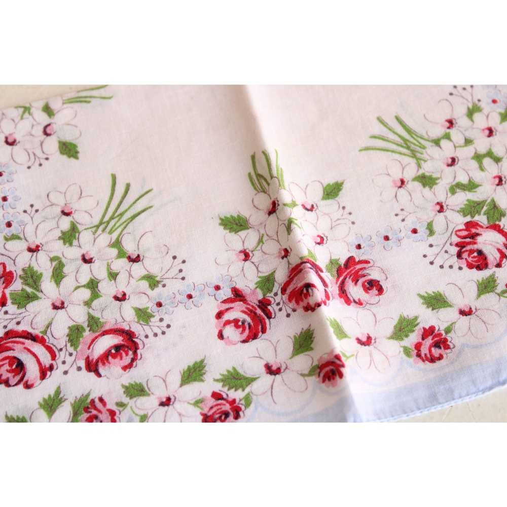 Vintage Floral Print Cotton Handkerchief - image 2