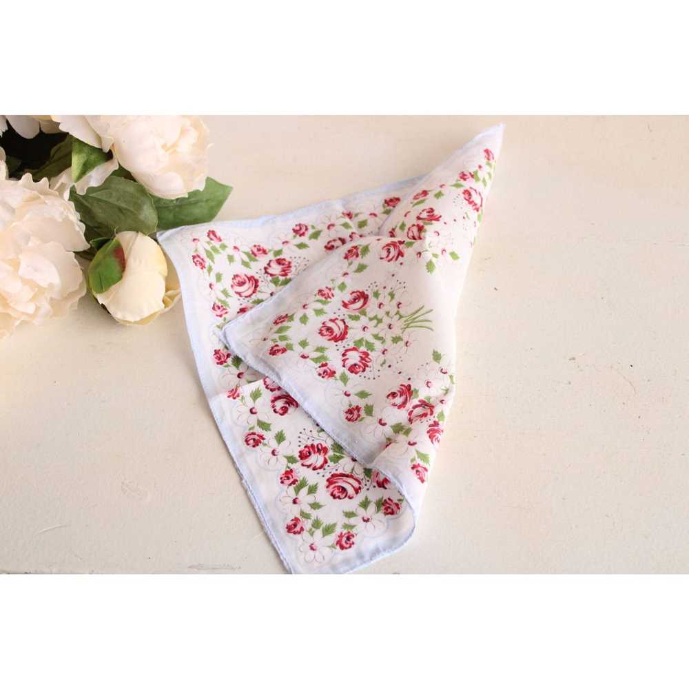 Vintage Floral Print Cotton Handkerchief - image 3